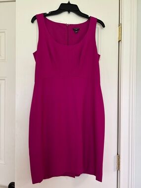 Ann Taylor Fuchsia Sleeveless Sheath Dress